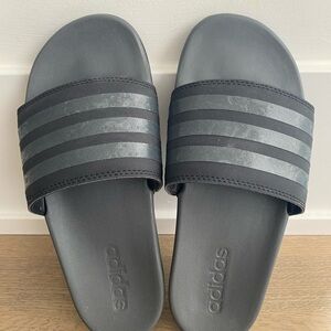 Adidas Black and Gray Adilette comfort Slide Sandals (new without tags)